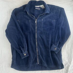 Vintage Bill Blass Blue Corduroy Zip-Up Jacket
